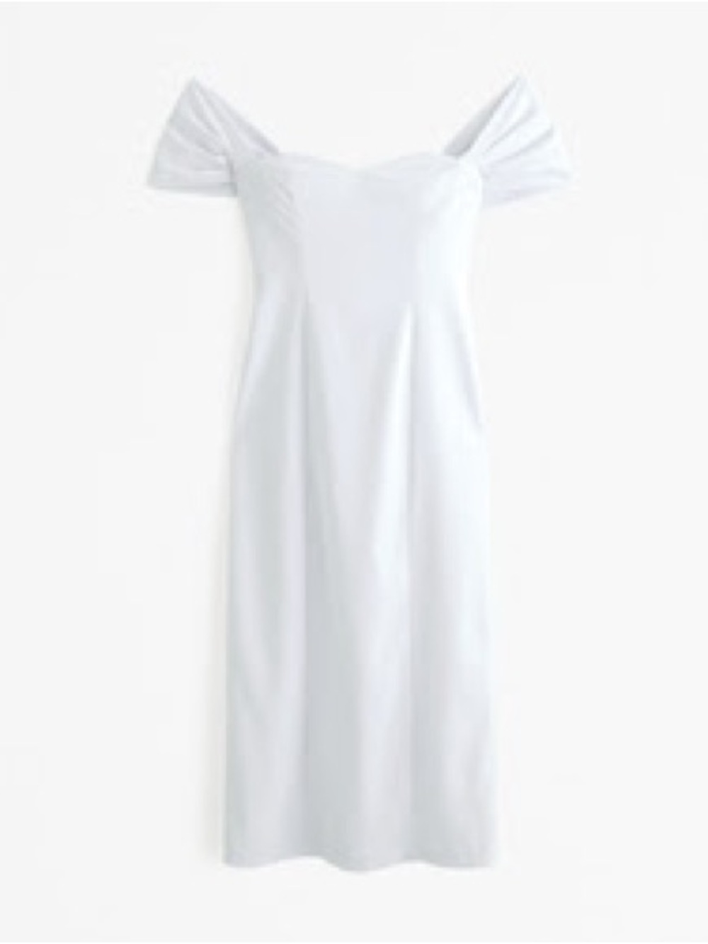 Abercrombie & Fitch White One-Shoulder Midi Dress